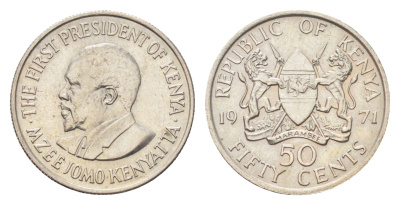 Кения 50 центов 1971 KM 13 медно-никель UNC 4705-426