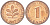 ФРГ 1 ПФЕННИГ 1987 D KM 105, J. 380 сталь плакированная медью 4181-666