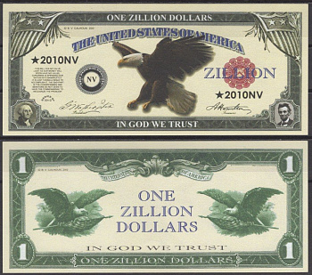 США 1000000000000000 (зиллион) долларов 2010 бумага UNC (пресс) 7197-20-1
