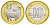 Китай 10 юаней 2015 год козы KM 2097 биметалл  UNC  4633-441