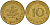 ФРГ 10 пфеннигов 1980 J J. 383, KM 108 сталь плакированная латунью    4603-454
