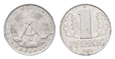 ГДР 1 пфенниг 1963 A KM 8.1 алюминий 4685-1258