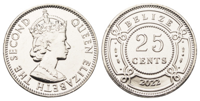 Белиз 25 центов 2022 Екатерина II (1952-2022) KM 36 медно-никель  UNC  M86-08