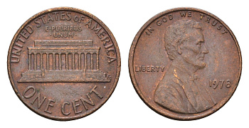 США 1 цент 1978 Авраам Линкольн KM 201 медь цинк 4684-931