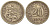 Эстония 20 центов 1935 Республика (1928-1940) KM 17 никель бронза 96-1066