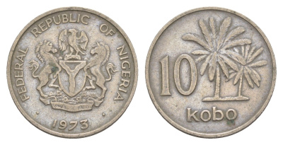 Нигерия 10 кобо 1973 KM 10.1 медно-никель 4613-227