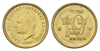 Швеция 10 крон 2006 Карл XVI Густав (1973-) KM 895 нордик 4642-814