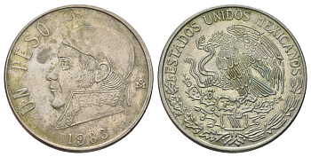Мексика 1 песо 1983 Хосе Мария Морелос KM 460 медно-никель 4587-331