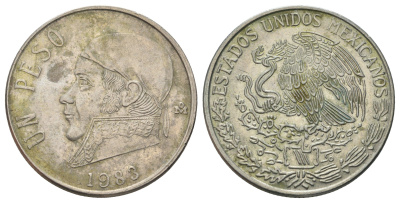 Мексика 1 песо 1983 Хосе Мария Морелос KM 460 медно-никель 4587-331