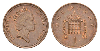 Великобритания 1 пенни 1994 Елизавета II (1952-2022) KM 935a, Spink 4391 (B4) сталь плакированная медью 4685-159