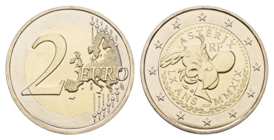 Франция 2 евро 2019 60 лет Астериксу KM 2560 биметалл BU 270-714