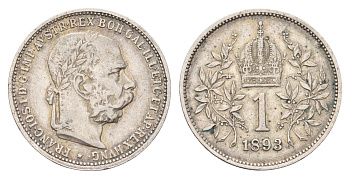 Австрия 1 крона 1893 Франц Иосиф I (1848-1916) KM 2804 серебро 51-347
