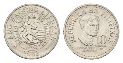 Филиппины 10 сентимо 1982 KM 226 медно-никель UNC 4549-435