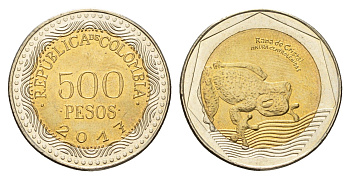 Колумбия 500 песо 2017 KM 298 биметалл UNC 4686-512