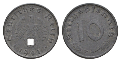 Германия 10 рейхспфеннигов 1941 A KM 101, J. 371 цинк 4685-431