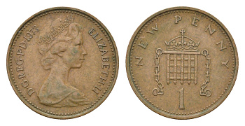Великобритания 1 пенни 1973 Елизавета II (1952-2022) KM 915, Spink 4237 (B1) бронза 4685-1214