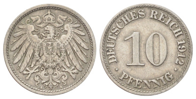 Германия 10 пфеннигов 1912 A KM 12, J. 13 медно-никель 4701-1128