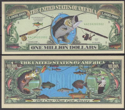 США 1000000 долларов 2002 рыбалка бумага UNC (пресс) 7197-21-3