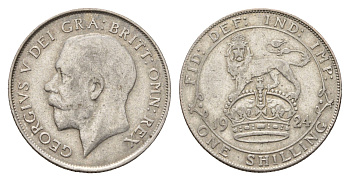 Великобритания 1 шиллинг 1924 Георг V (1910-1936) KM 816a, Spink 4023А серебро 27-145