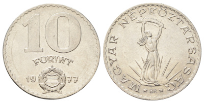 Венгрия 10 форинтов 1977 статуя свободы KM 595 никель aUNC 4699-1146