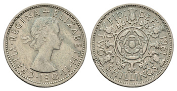 Великобритания 2 шиллинга (флорин) 1961 Елизавета II (1952-2022) KM 906, Spink 4146 медно-никель 4183-521
