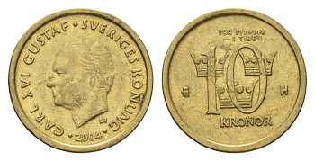 Швеция 10 крон 2004 Карл XVI Густав (1973-) KM 895 нордик 4642-712