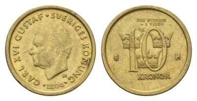 Швеция 10 крон 2004 Карл XVI Густав (1973-) KM 895 нордик 4642-712