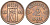 НОРВЕГИЯ 2 ЭРЕ 1955 ХОКОН VII (1905-1957) KM 399 бронза 119-926