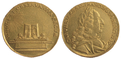 Франкфурт 2 дуката 1742 коронация Карла VII Fr. 999 золото 00-00
