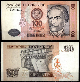 Перу 100 инти 1987 Pick 133 бумага UNC (пресс) 6294-35-3-2
