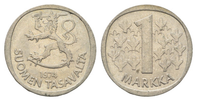 Финляндия 1 марка 1974 KM 49a медно-никель 4637-243