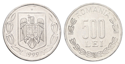 Румыния 500 лей (леев) 1999 KM 145 алюминий UNC 4364-1533