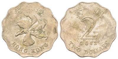 Гонконг 2 доллара 2012 KM 64 медно-никель 4700-416