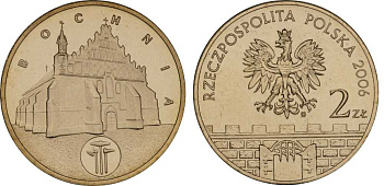 Польша 2 злотых 2006 MW, серия польские города, Бохня (BOCHNIA) KM 543, Parchimowicz 987 латунь UNC 603-823