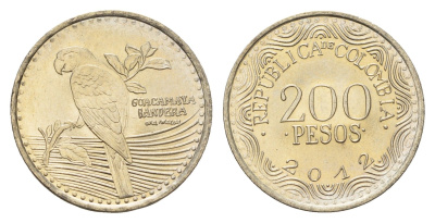 Колумбия 200 песо 2016 KM 297 медь цинк никель UNC 4686-443