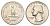 США 25 центов = квотер = 1/4 доллара 1957 D KM 164 серебро 4135-147