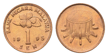 Малайзия 1 сен 1995 KM 49 сталь плакированная бронзой UNC 4614-719