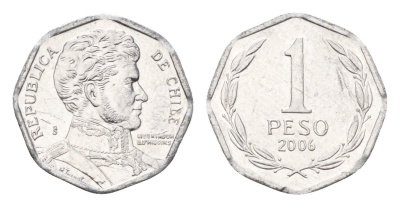Чили 1 песо 2006 So KM 231, Schon 79 алюминий 4701-1236