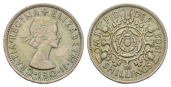 Великобритания 2 шиллинга (флорин) 1962 Елизавета II (1952-2022) KM 906, Spink 4146 медно-никель 4183-522