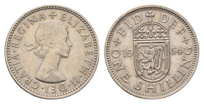 Великобритания 1 шиллинг 1963 Елизавета II (1952-2022), Шотландский герб KM 905, Spink 4148 медно-никель 4699-533