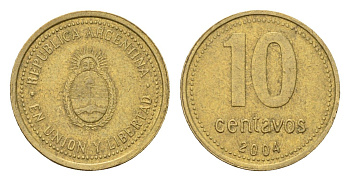 Аргентина 10 сентаво 2004 KM 107 алюминиевая бронза 4679-768