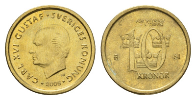 Швеция 10 крон 2005 Карл XVI Густав (1973-) KM 895 нордик UNC 4657-1247