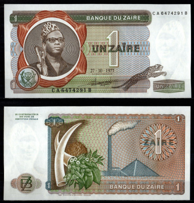 Заир 1 заир 1977 Pick 18 b бумага UNC (пресс) 8622-40-2-2