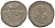 Россия гривенник (10 копеек) 1745, Елизавета Петровна (1741-1761) брак монетного двора, двойной удар Биткин 194 серебро 00-813-73