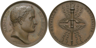 Набор бронзовых французских медалей и медальонов 1810 года. Оригинальный комплект. 0-0-00