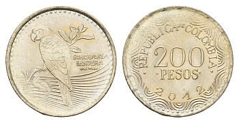 Колумбия 200 песо 2012 KM 297 медь цинк никель UNC 4686-435