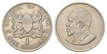 Кения 1 шиллинг 1967 Джомо Кениата KM 5 медно-никель 4662-556