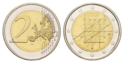 Финляндия 2 евро 2020 100 лет Университету Турку KM 295 биметалл UNC 68-1051