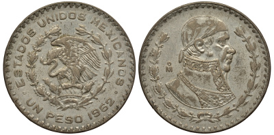 Мексика 1 песо 1962 Хосе Мария Морелос KM 459 серебро 107-1115
