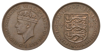 Джерси 1/12 шиллинга 1937 Георг VI (1936-1952) KM 18 бронза 4593-524